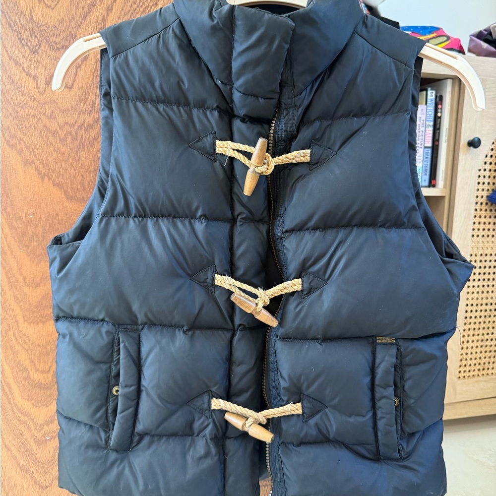 Ralph Lauren Black Puffer Vest with Toggle Closures